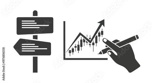 Business Market Growth Tracking and Financial Data Analysis Concept