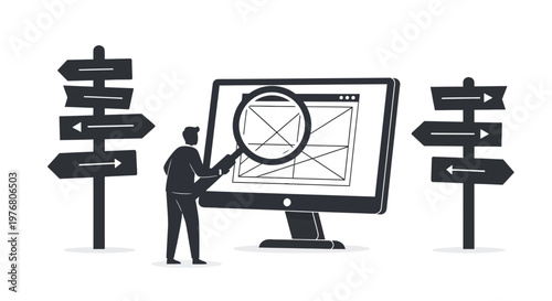 SEO Optimization and Website Analysis Concept Illustration