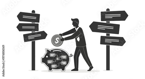 Smart Financial Investment and Digital Savings Concept