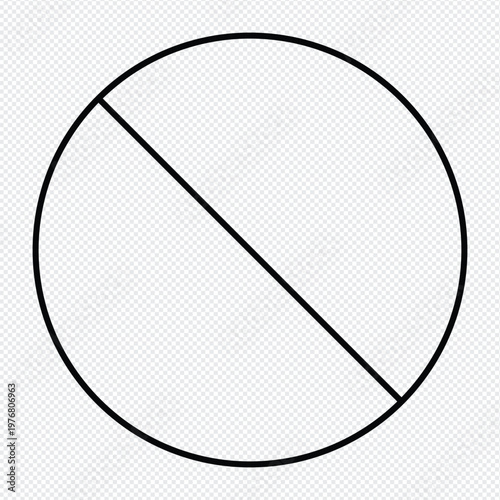 Bild auf Leinwand Minimalist Black Ultra Thin Line Prohibition Sign Isolated on Transparent Background, Universal No Entry or Forbidden Symbol Vector for UI