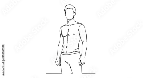 A simple line drawing of a man.