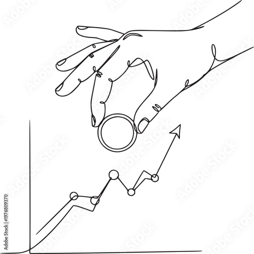 hand-drawn flight trajectory diagram with arrows and circular target on white background