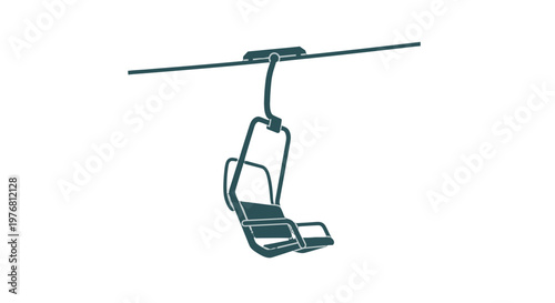 Empty Ski Lift Chair with Safety Bar.