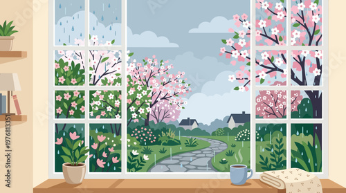 Flowers in pots on windowsill indoors.