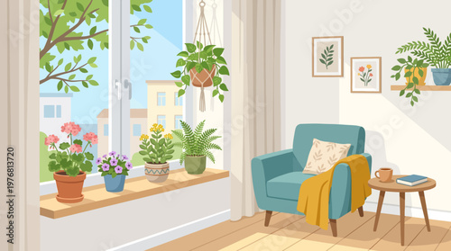 Potted plants on a windowsill indoors.