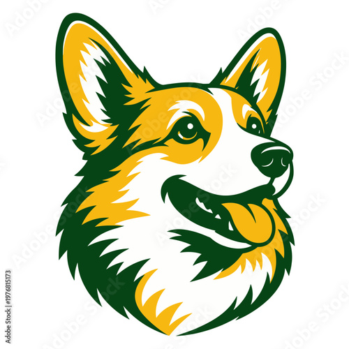 Cute cartoon corgi vector illustration of a funny wild mammal character with a fluffy fur, isolated on white background for nature and animal pet art design.