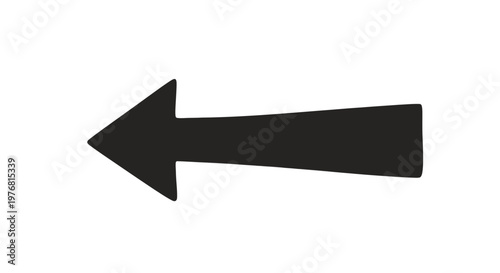 Black Arrow Pointing Left Direction Sign.