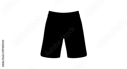 Black Shorts Isolated on White Background.