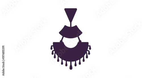 Purple Earring with Fringe and Tassel.