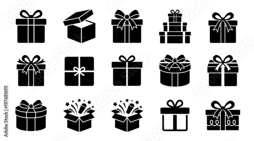 10 Gift Box Silhouette Vector Pack – Minimalist Present SVG Collection
