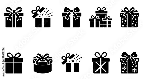 10 Gift Box Silhouette Vector Pack – Minimalist Present SVG Collection
