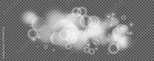 Bokeh circles on transparent background
