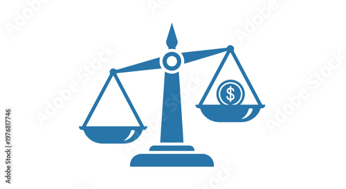 Balance Scale Weighing Dollar Symbol Justice.