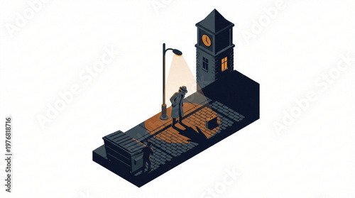 Man standing on train platform alone.