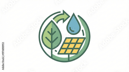 Eco friendly symbol with leaf water.