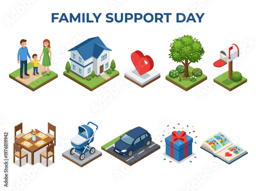 Celebrating Family Support Day with Symbols of Home, Safety, and Growth