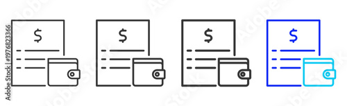 debt manager Set Collection Outline Style For Insurance With Multiple Thickness Variations Editable Vector Icon Pack Clean Modern Finance Savings Protection Kit