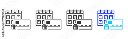 Reward Schedule Set Collection Outline Style For Insurance With Multiple Thickness Variations Editable Vector Icon Pack Clean Modern Finance Savings Protection Kit