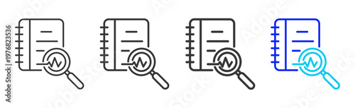 Data Analytics Set Collection Outline Style For Insurance With Multiple Thickness Variations Editable Vector Icon Pack Clean Modern Finance Savings Protection Kit