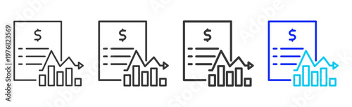 Finance Analytics Set Collection Outline Style For Insurance With Multiple Thickness Variations Editable Vector Icon Pack Clean Modern Finance Savings Protection Kit
