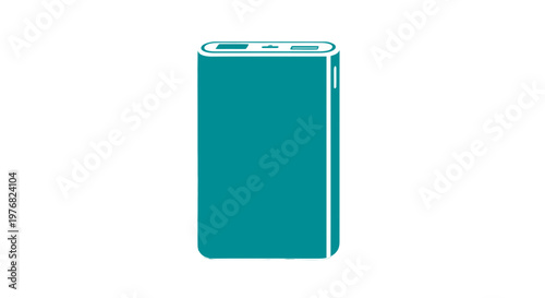 Teal Colored Mobile Power Bank Device.