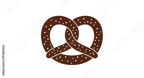 Salted Pretzel with Sesame Seeds Illustration.