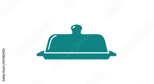 Simple Illustration of a Butter Dish.