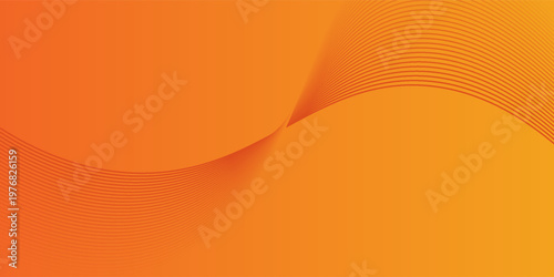 Abstract glowing wave lines on orange background. Dynamic wave pattern. Modern flowing wavy lines. Futuristic technology concept. Suit for banner, poster, cover, brochure, flyer, website