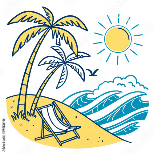 Summer Beach Holiday Illustration