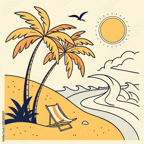 Summer Beach Holiday Illustration