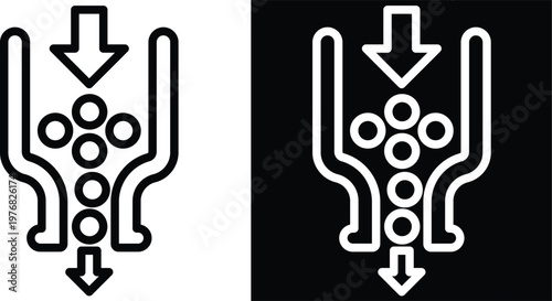 bottleneck Two-tone version in black and white background