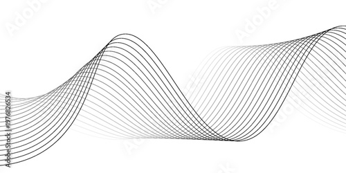 Abstract vector background with black wavy lines. EPS10