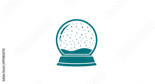 Simple Snow Globe Illustration with Snowflakes.
