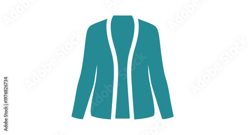 Teal Blazer Jacket Illustration Graphic Design.