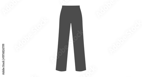 Gray Wide Leg Trousers on White.