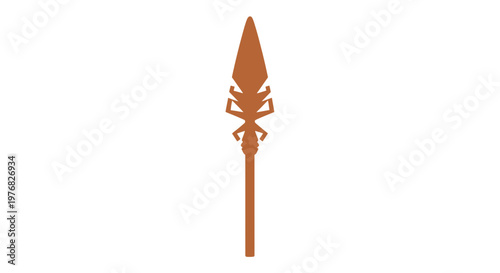 Ancient Spear with Decorative Elements.