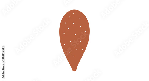 Brown Pitted Date Fruit Closeup Illustration.