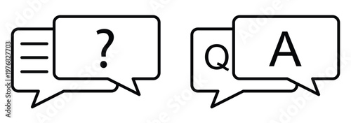 Question icon vector outline set illustration sign