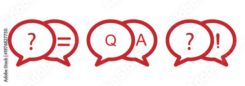 Question and answer concept with dark question mark and blue checkmark speech bubbles