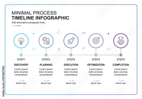 Modern Workflow Journey Infographic for Presentation and Web Design