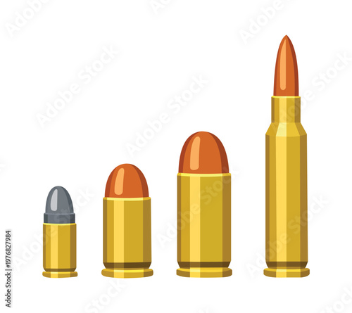 bullet cartoon illustration bundle set