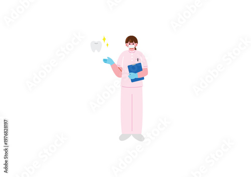 歯科衛生士の女性のイラスト