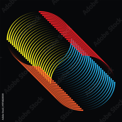 Vibrant colorful 3D halftone effect abstract background design