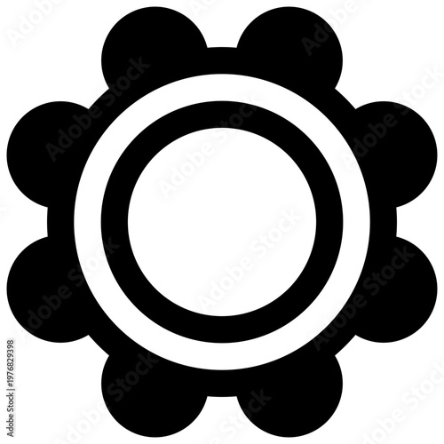 Tambourine. Outlined stroke vector icon with black-filled details.