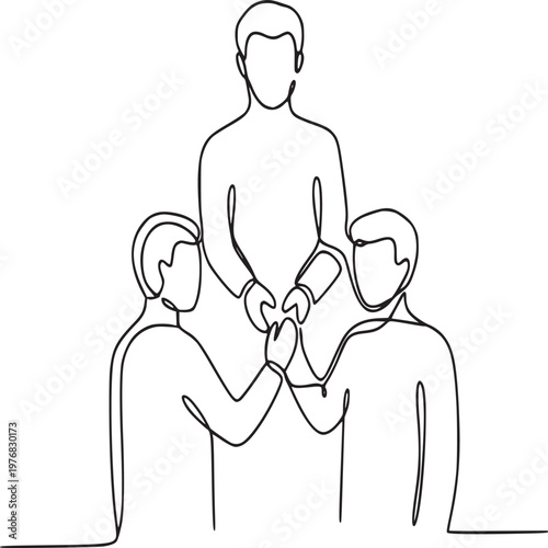 family therapy session illustration with faceless figures holding hands in support circle