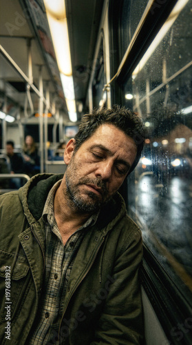 Uczucie zmęcznia po ciężkim dniu. Słodki sen po wyczrpującym dniu. Śpiąc z wyczerpania.