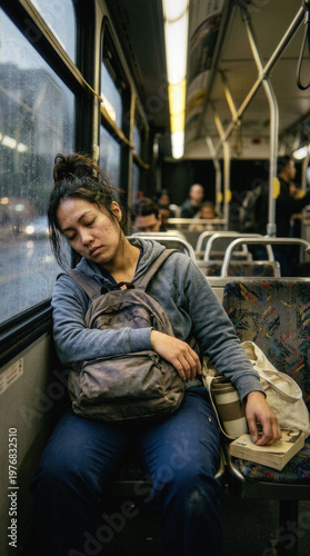 Uczucie zmęcznia po ciężkim dniu. Słodki sen po wyczrpującym dniu. Śpiąc z wyczerpania.