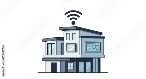 Modern smart home with wifi connectivity and sleek architecture design
