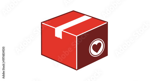Red Box with Heart on Side.