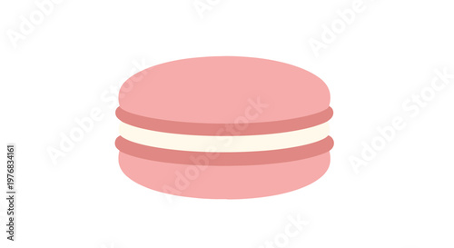 Pink Macaron Pastry with White Filling.